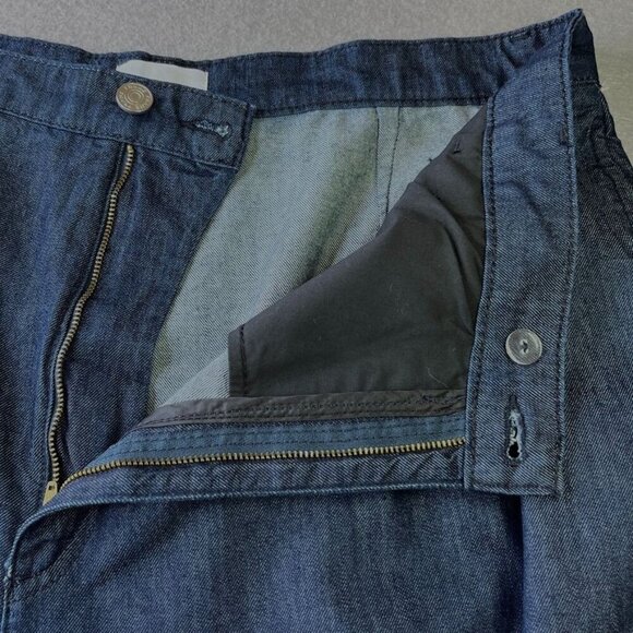 Frame Women's Denim Pants Size 34 Pleated Wide Leg Medium Wash Blue Denim Jeans - Picture 7 of 11